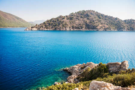View of islands in Mediterranean Sea. Marmaris. Turkeyの写真素材