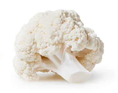 Cauliflower isolated on white backgroundの写真素材