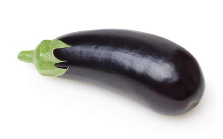 Fresh eggplant isolated on white background with clipping pathの写真素材