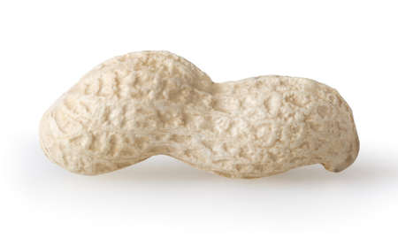 Raw peanut isolated on white background with clipping path