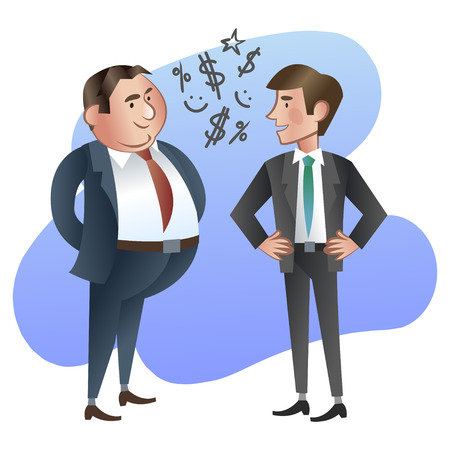 Happy boss or Manager and the employee.のイラスト素材