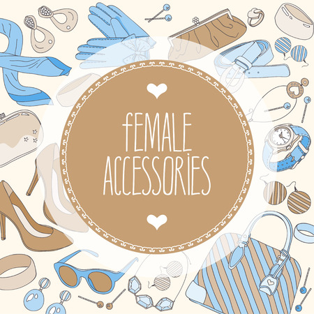 frame for stores with accessories.のイラスト素材