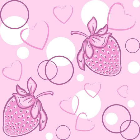 Seamless pattern with strawberries.Vector illustrationのイラスト素材