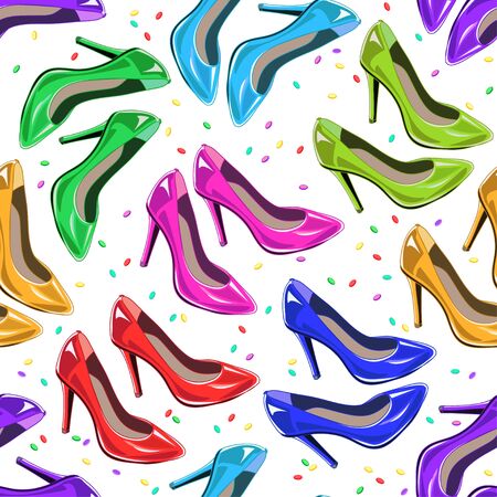 Seamless pattern of woman shoesのイラスト素材