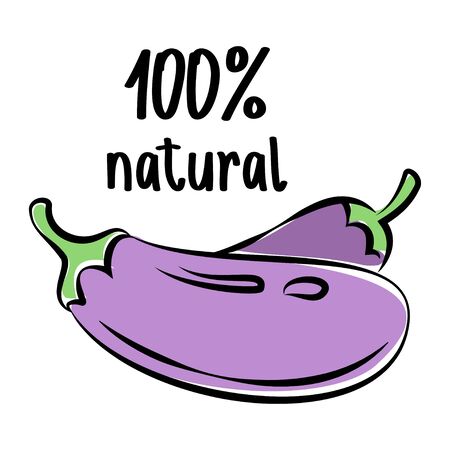 Eggplant sketch. Vector illustrationのイラスト素材