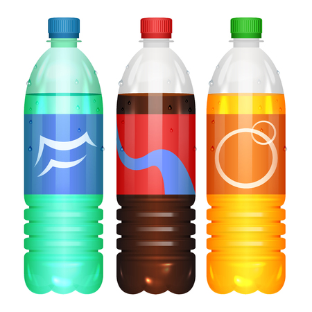 Bottles of soda drinks. Vector illustrationのイラスト素材