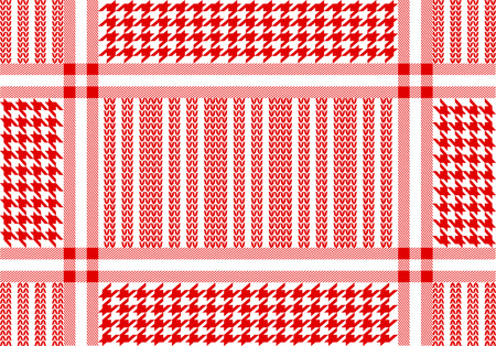 Simple checkered vector pattern with geometric motifs.のイラスト素材