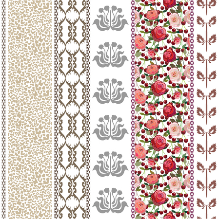 Abstract seamless vector. Ethnic collection. Silver, golden shadows.のイラスト素材