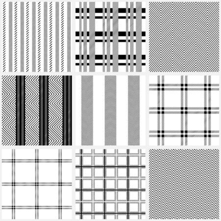 Striped, checkered and zig-zag prints.のイラスト素材