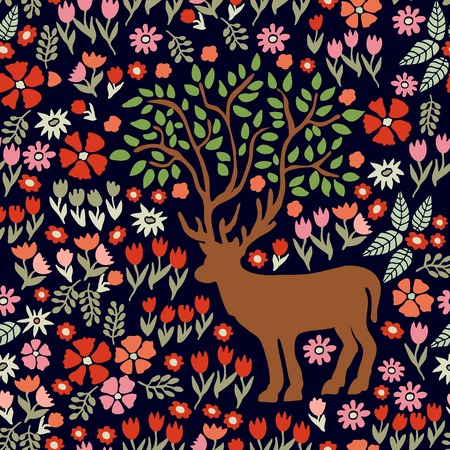 Seamless vector pattern with Victorian motif.のイラスト素材