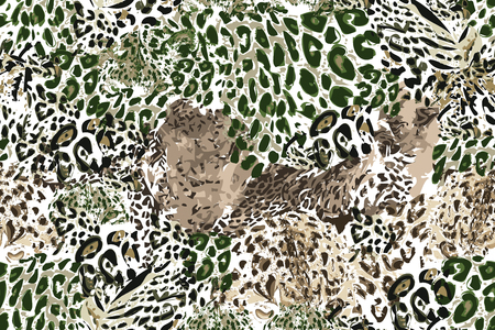 Seamless vector animal print. Ethnic textile collection.のイラスト素材