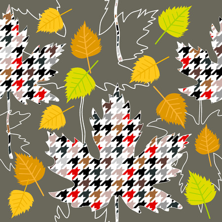 1950s-1960s motifs. Retro textile collection. On purple background.のイラスト素材