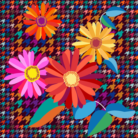 Seamless hounds tooth pattern. Textile design for school uniform, plaids, scarfs.のイラスト素材