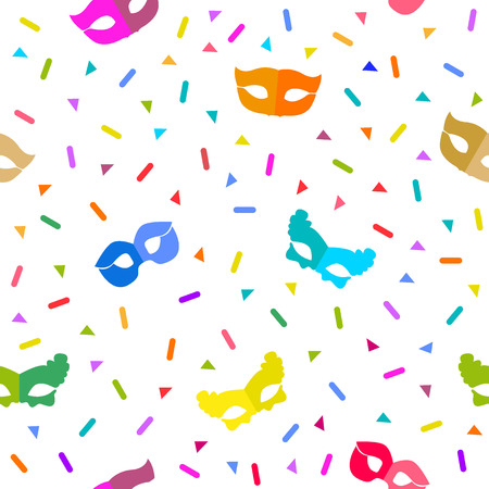 Seamless vector pattern with masks and serpentine.のイラスト素材