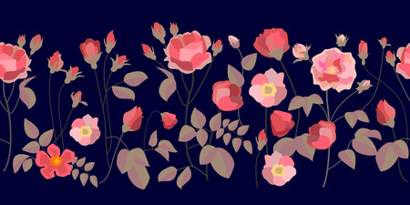 Abstract floral ornaments with English vintage motifs. On contrast background.のイラスト素材
