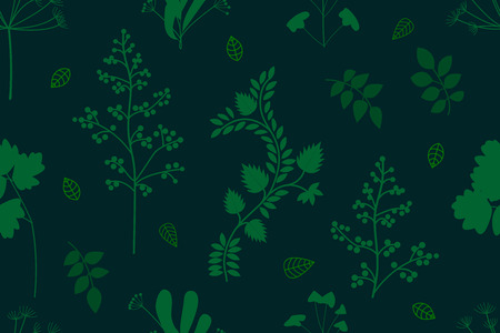 Seamless pattern with Victorian motifs. Botanical illustration with different floral elements....