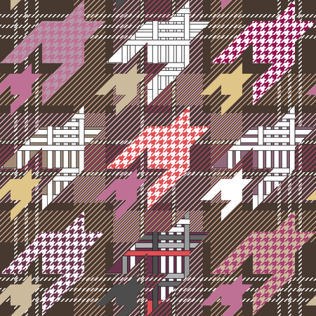 Colorful seamless pattern with different geometric elements.のイラスト素材