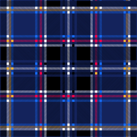Seamless geometric pattern with contrast checkers and stripes. Black on white.のイラスト素材