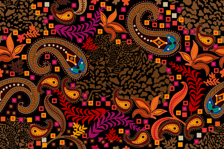 Safari textile design collection. On contrast background.のイラスト素材