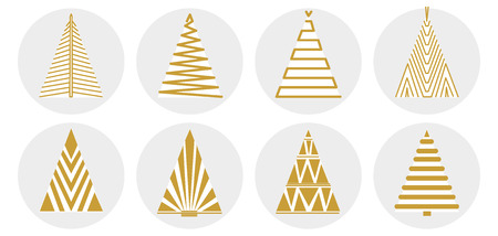 Trendy minimal design for Christmas symbol. Collection for cards, banners, posters.のイラスト素材