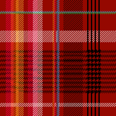 Seamless vector pattern with different geometric elements. Textile design with English motifs. Winted collection.のイラスト素材