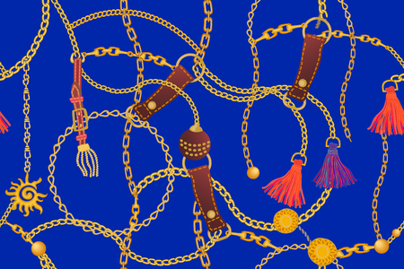 Seamless vector pattern with jewelry elements. Women's fashon collection.のイラスト素材