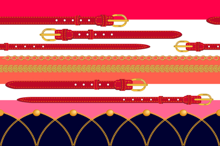 Seamless vector pattern with colorful fashion elements. Women's fashon collection.のイラスト素材