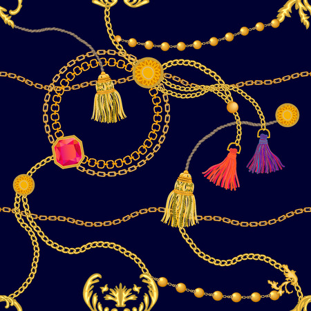 Seamless vector pattern with jewelry elements.のイラスト素材