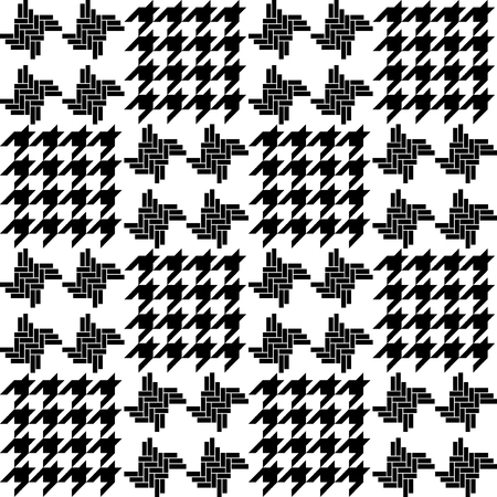 Seamless black and white pattern with geometric elements. Autumn textile collection.