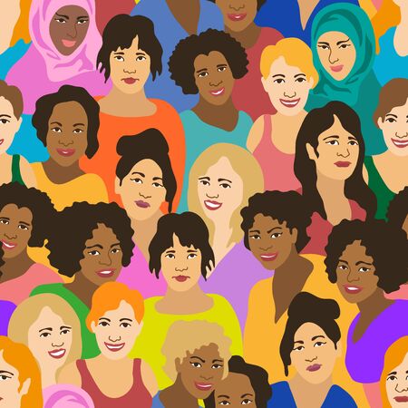 Sisterhood concept. Template for posters, banners and other designs.のイラスト素材