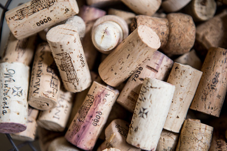 Wine corks illustrative editorial background.