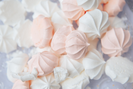 White and Orange Marshmallow.の写真素材