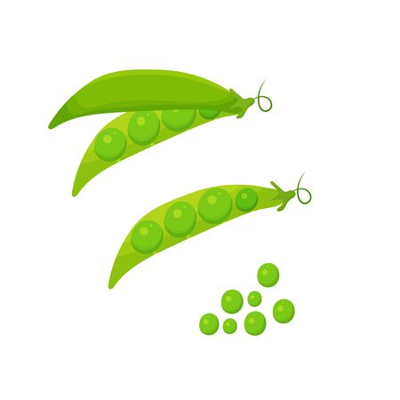 Set of green peas, isolated on white background.のイラスト素材
