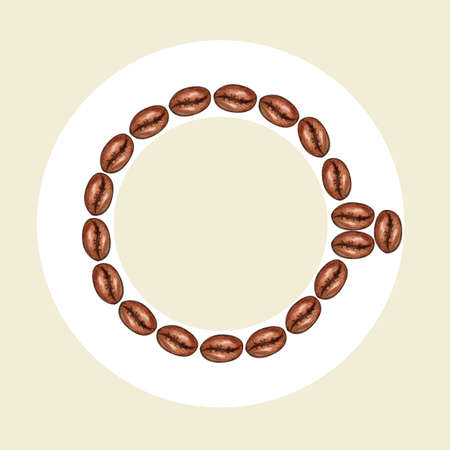 Frame of coffee beans hand drawing.の写真素材