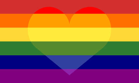 LGBT pride flag with a rainbow heart. Stock vector illustration.のイラスト素材