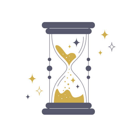 Magic mystical hourglass on a white background. Vector stock illustration.