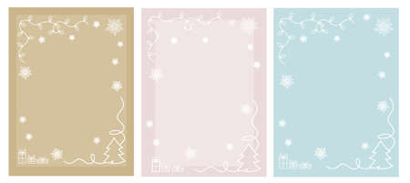 Three beautiful cards will perfectly complement gifts for your loved ones for the New Year and Christmas.のイラスト素材