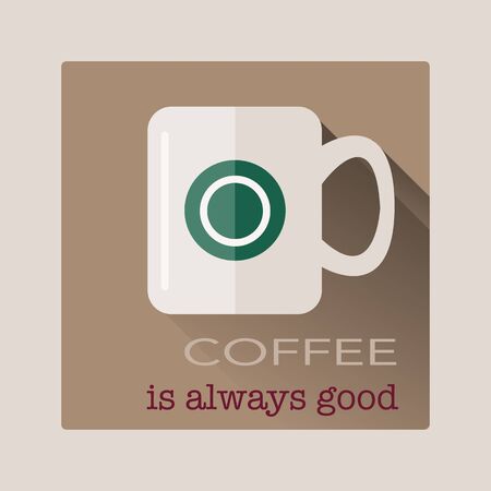 the illustration of cup of coffee in flat designのイラスト素材