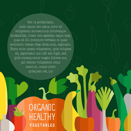 illustration of vegetables in modern flat design style with signatureのイラスト素材