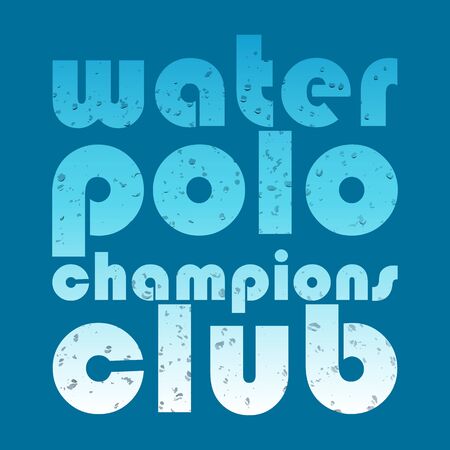 illustration with signature \"water polo champions club\" in flat design style on textured backgroundのイラスト素材