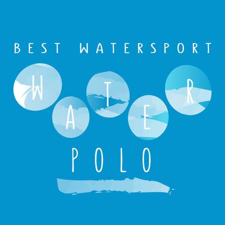illustration with signature \"best watersport water polo\" in flat design style on watercolor backgroundのイラスト素材