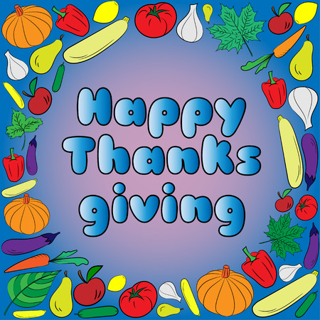 Happy thanksgiving day card. Vector Illustrationのイラスト素材