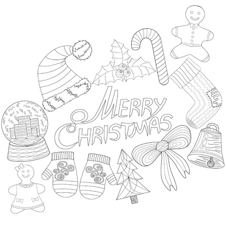 Merry Christmas Lettering Design.のイラスト素材