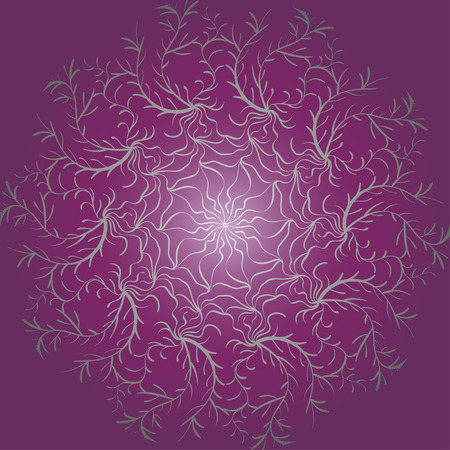 Abstract ornament, stencil round pattern, cut out design, decor element, vector illustrationのイラスト素材