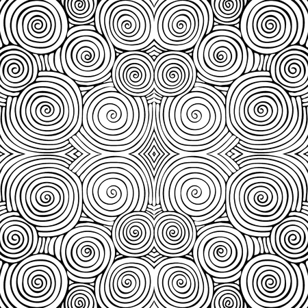 Abstract seamless background with doodle style, zen tangle for you design or adult coloring bookのイラスト素材
