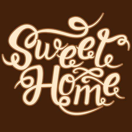 Sweet home card. Hand drawn lettering. Drawing phrase.のイラスト素材
