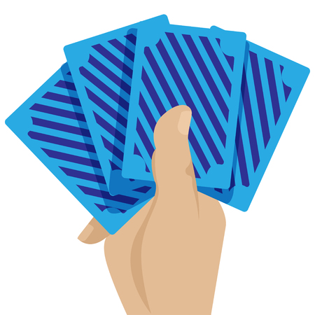 Casino cards in the hand game concept icon vector illustration graphic design, vector illustrationのイラスト素材
