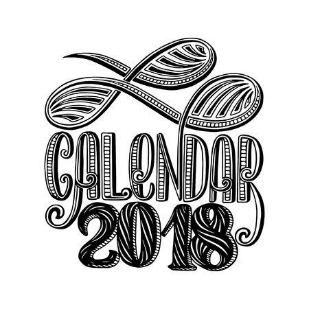 2017 calendar cover, lettering composition, vector illustrationのイラスト素材