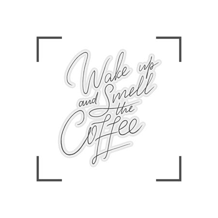 Hand lettering quote with sketch for coffee shopのイラスト素材