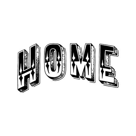 Calligraphy image. Hand drawn lettering poster, vintage typography card about home. Vectorのイラスト素材